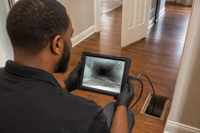 Duct camera inspection on a tablet